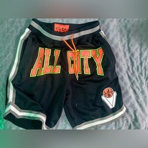 All City by Just Don Men's Basketball Shorts Black Mesh Size small Streetwear